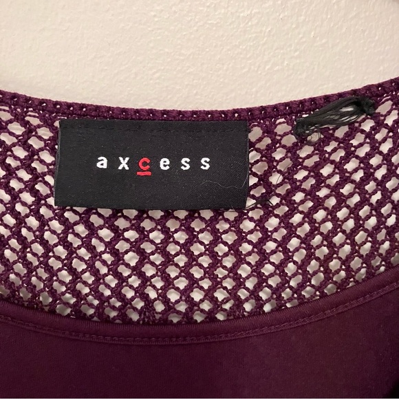 VTG Y2K Women’s Purple Sheer Crochet Lace Layered Sz. Small Tee Fairy Festival - Picture 6 of 7